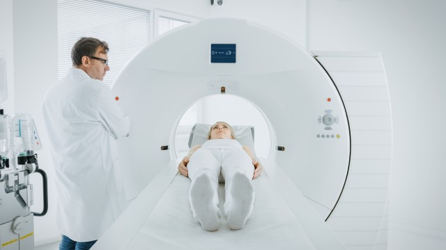 A man receives an MRI scan which the PROMIS study identified could reduce the number of men needing biopsies