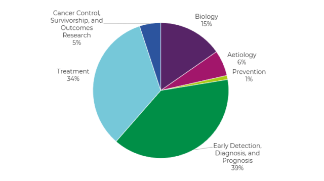 Pie chart showing Prostate cancer spend 2018/19